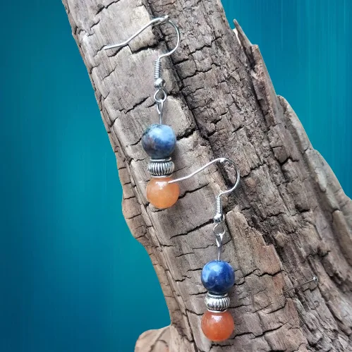 boucle d'oreille en pierre naturelle