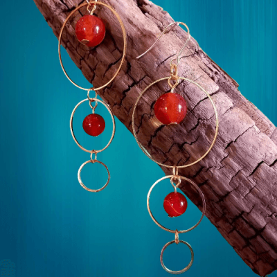 boucle d'oreille en pierre naturelle en cornaline