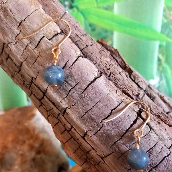 boucle d'oreille en pierre naturelle en labradorite