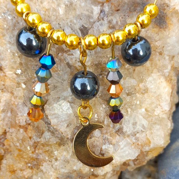 boucle d'oreille en pierre naturelle en hématite