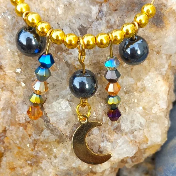 boucle d'oreille en pierre naturelle en hématite