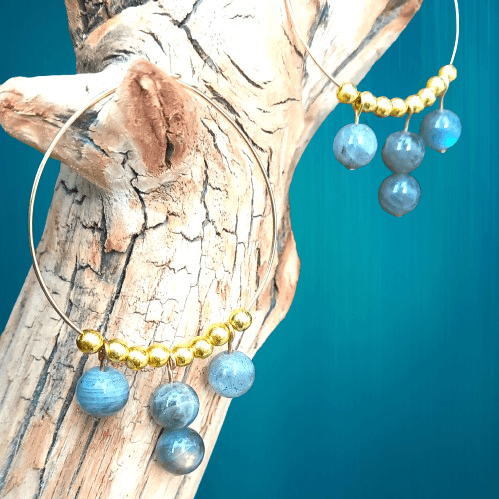 boucle d'oreille en pierre naturelle