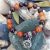 bracelet en aventurine-orange et grenat