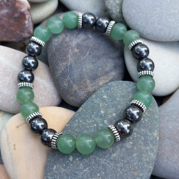 Bracelet en Hématite et aventurine verte