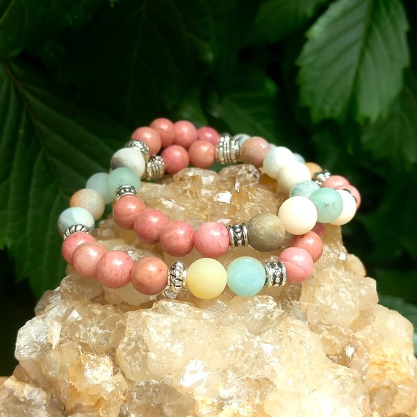 Bracelet en Amazonite et Rhodonite