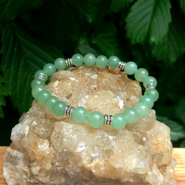 Bracelet en aventurine verte, perles de 6 mm, fait main