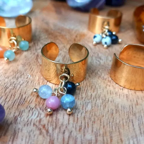 lame-agit-bague (5) bague en acier inoxydable et pierre naturelle