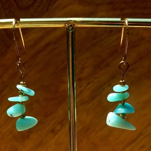 Boucles d’oreilles en amazonite du Pérou couleur turquoise