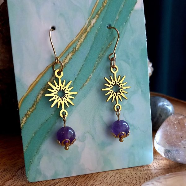 boucles d'oreille en améthyste