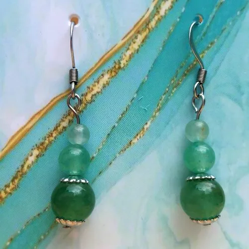 Boucles d’oreilles aventurine verte