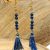 Boucles d’oreilles lapis-lazuli pompon doré