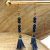 Boucles d’oreilles lapis-lazuli pompon doré