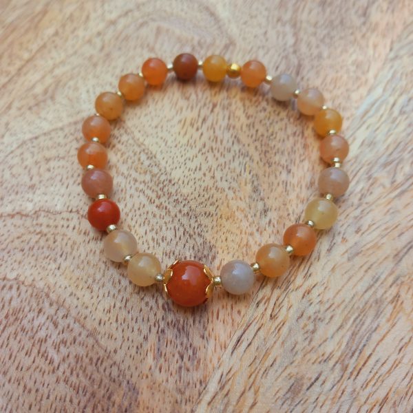bracelet en pierre naturelle fait main en aventurine orange