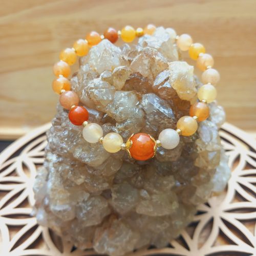 bracelet en pierre naturelle fait main en aventurine orange