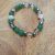 bracelet en pierre naturelle fait main en aventurine verte et cristal de roche