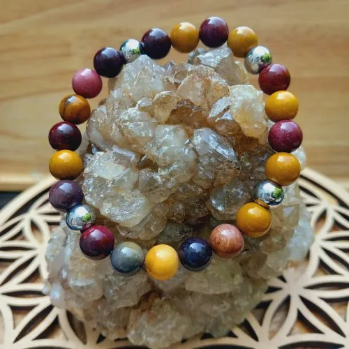 bracelet en pierre naturelle en jaspe mokaite