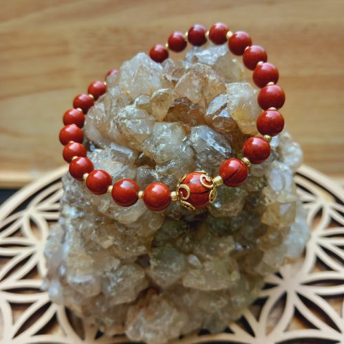 bracelet en pierre naturelle en jaspe rouge