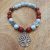 bracelet en pierre naturelle en jaspe rouge et howlite