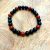 bracelet en pierre naturelle fait main en obsidienne et jaspe rouge