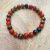 bracelet en pierre naturelle fait main en oeil de tigre et jaspe rouge