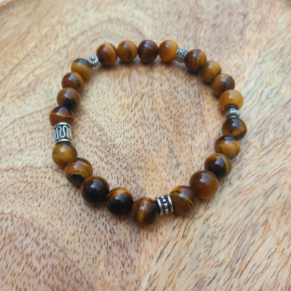 bracelet en pierre naturelle fait main en oeil de tigre