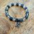 bracelet en pierre naturelle fait main en labradorite et cristal de roche