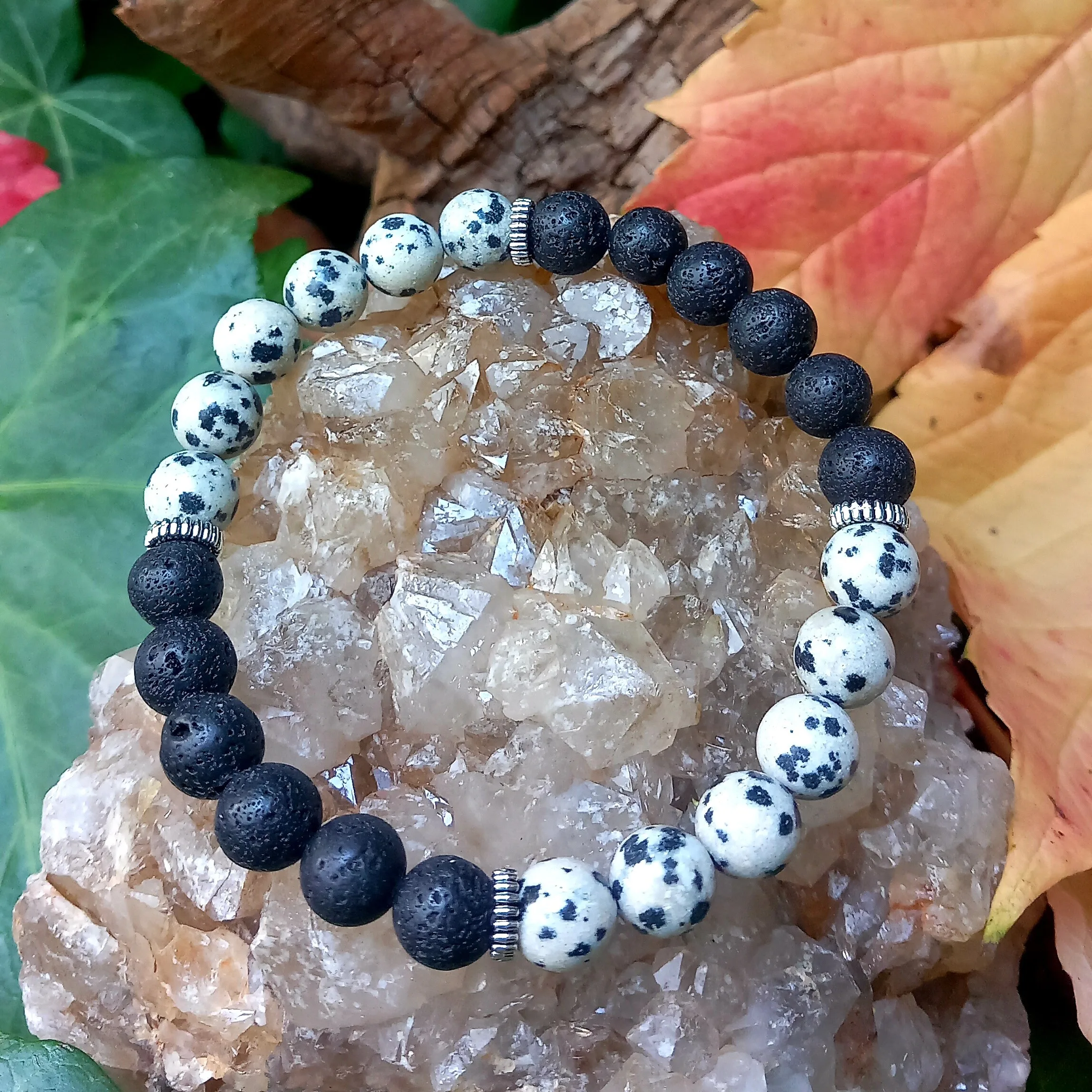 lame-agit-bracelet-pierre-naturelle-pierre-de-lave-jaspe-dalmatien (1) bracelet en pierres naturelles