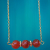 collier pierre naturelle cornaline en acier inoxydable orné de 3 perles en pierres naturelles en son centre
