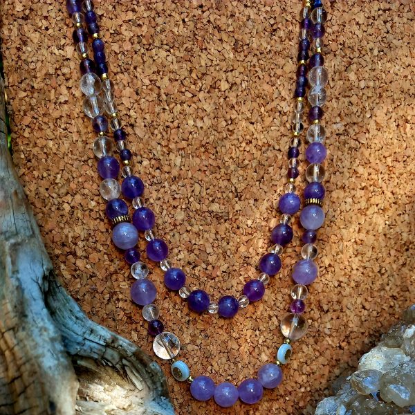 collier en pierre naturelle en améthyste