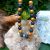 collier mala en pierre naturelle pierre de lave et bois fossilisé