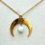 Collier pierre de lune et croissant de lune doré
