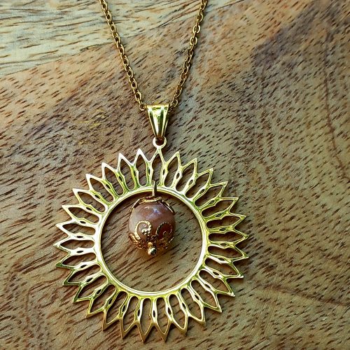 Colliers & pendentifs en Pierre de Soleil naturelle